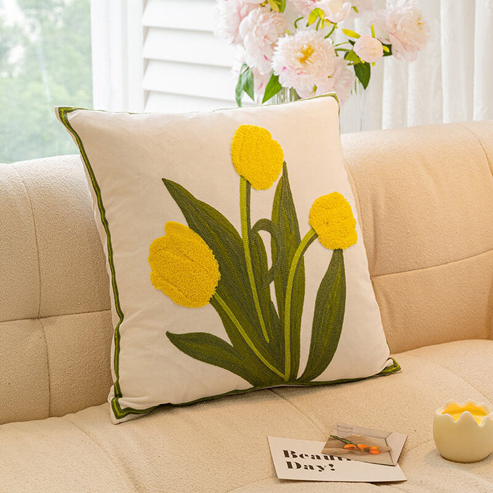 Floral Bouquet polyester cushion, a comfy and decorative throw pillow for bedroom or living room
