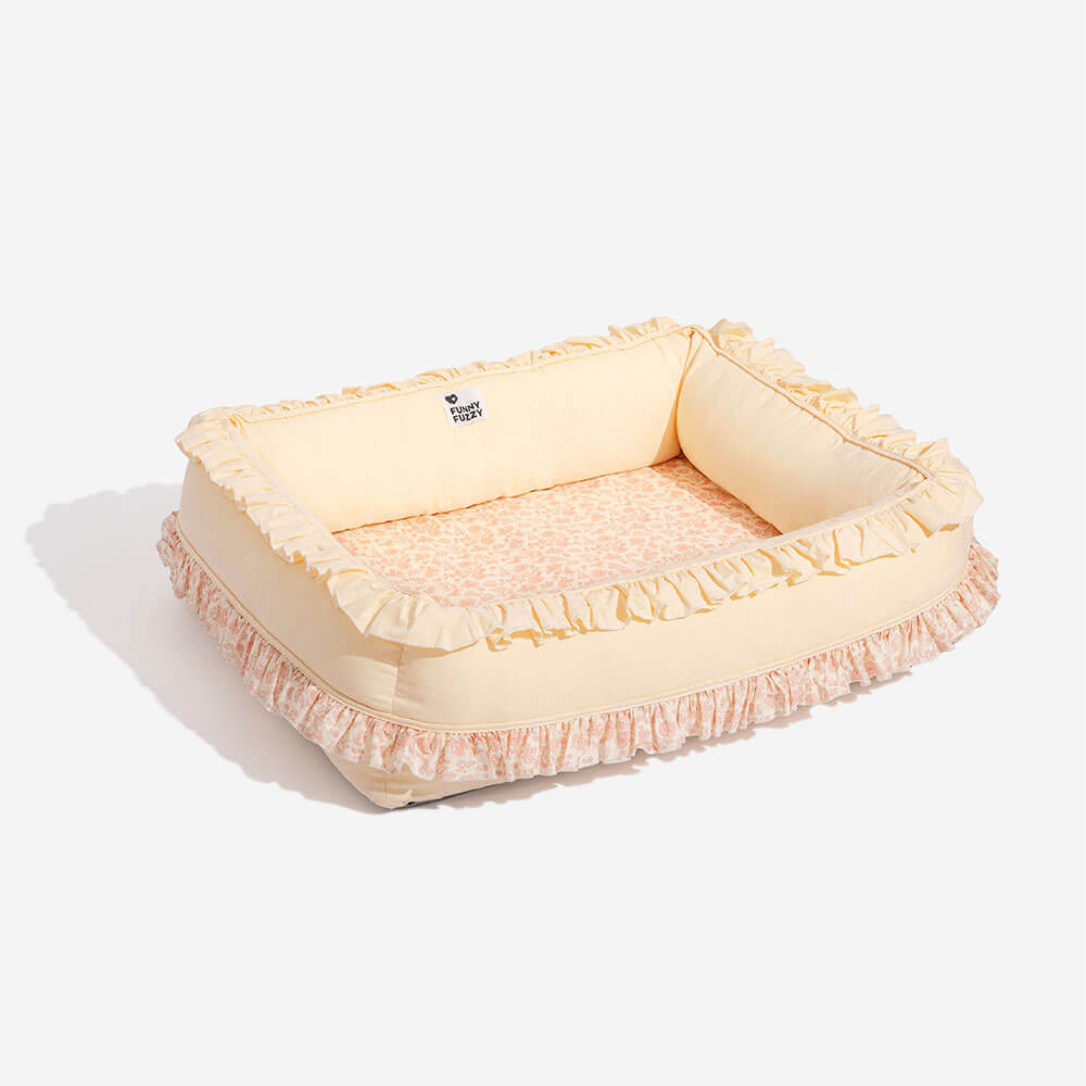 Supportive floral orthopedic dog bed for dogs of all sizes