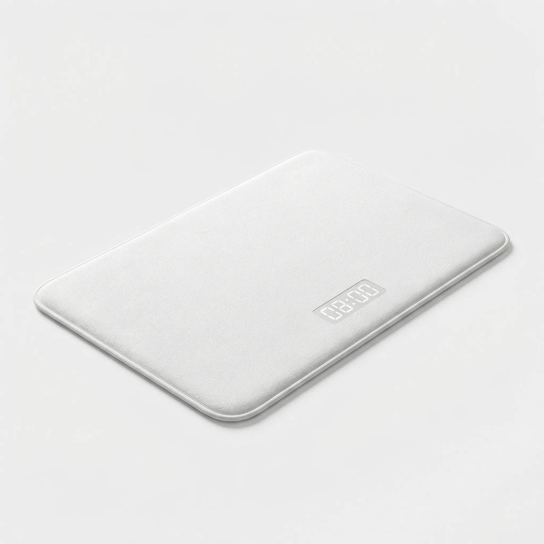 Smart pressure sensitive alarm mat. Flowique wave rug helps heavy sleepers wake up with custom sound, no snooze.