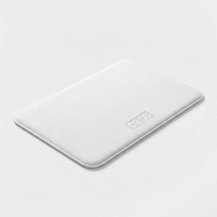 Smart pressure sensitive alarm mat. Flowique wave rug helps heavy sleepers wake up with custom sound, no snooze.