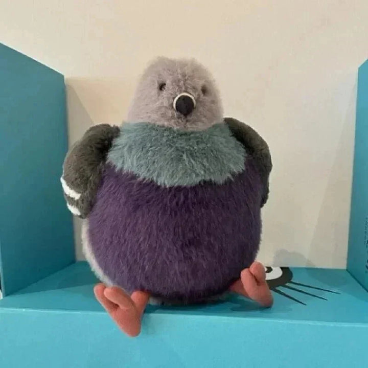 Fluffy KISSPIGEON pigeon plush toy for kids, soft & cuddly companion. Perfect stuffed animal comfort.