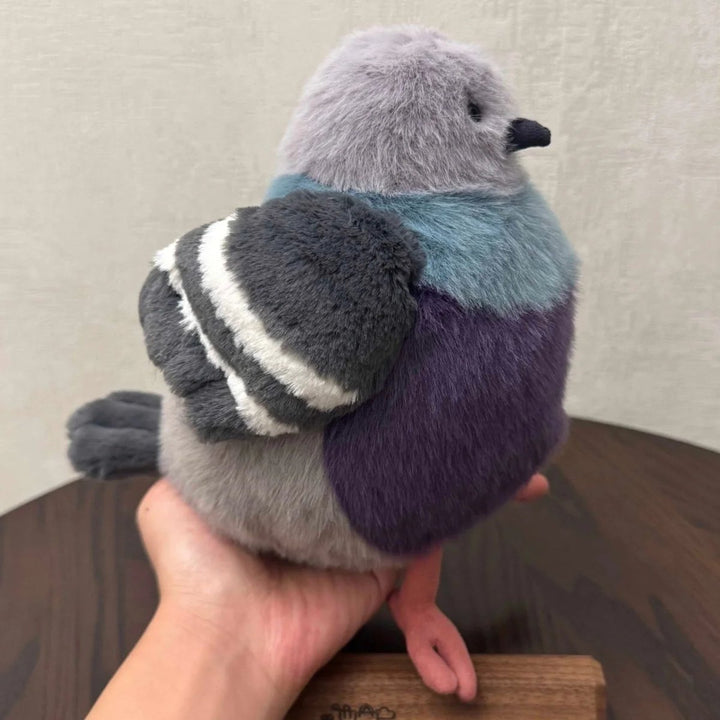 Adorable KISSPIGEON fluffy pigeon plush, a soft kawaii stuffed animal & unique gift for kids. Cuddly toy.