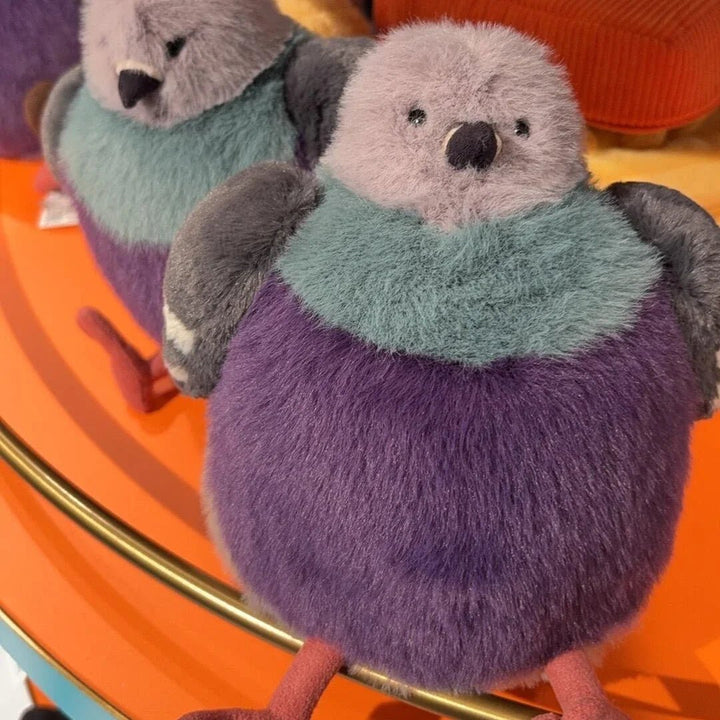 KISSPIGEON fluffy pigeon plush, a soft & cuddly stuffed animal for imaginative kids play. Unique toy gift.