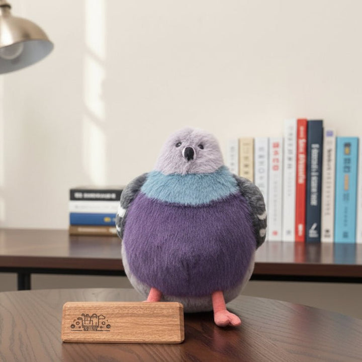 Sweet KISSPIGEON fluffy pigeon plush, a kawaii soft toy & cuddly stuffed animal, perfect unique gift for kids.
