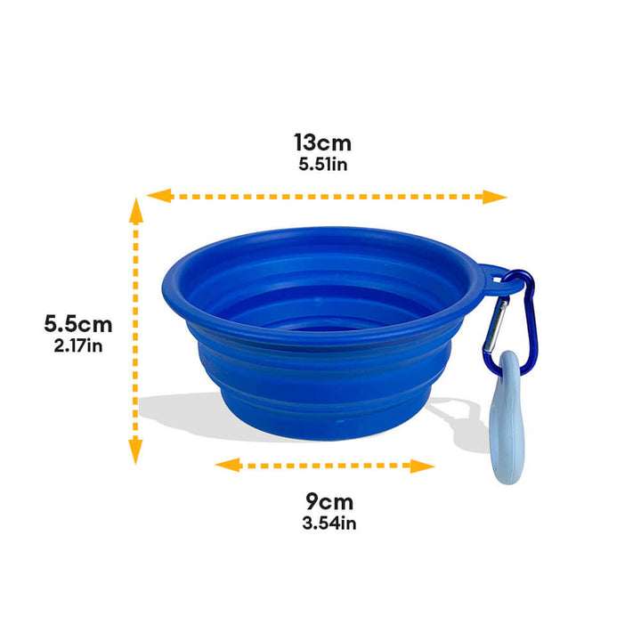 Flexible purple silicone travel pet bowl, a convenient solution for pet feeding outdoors.