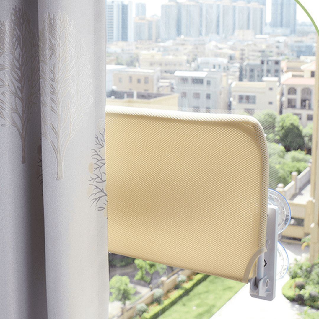 Innovative cat furniture: foldable window perch with secure suction cups, ideal for sunbathing cats