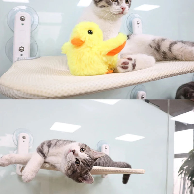 High-quality foldable cat window bed for cats, sturdy suction cup attachment, compact and cozy