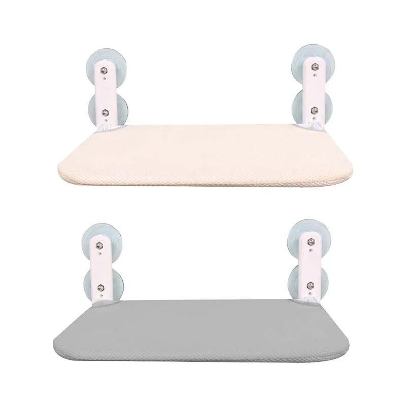 Compact foldable cat window bed with powerful suction cups, a comfortable and durable lounging solution