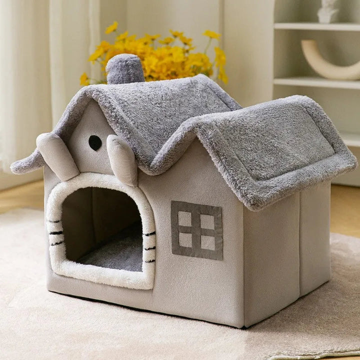 Portable pet bed, foldable cotton for cats & dogs, soft and cozy pet house