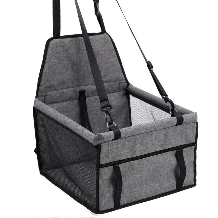 Foldable dog booster seat car carrier with safety belt for small dogs, breathable mesh sides