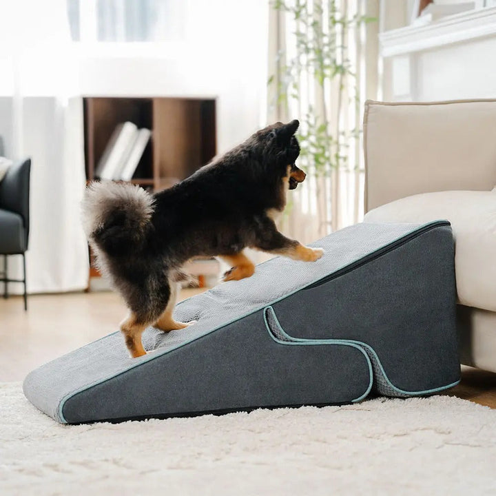 Orthopedic foam foldable pet steps for small dogs, enhancing pet mobility and safety.