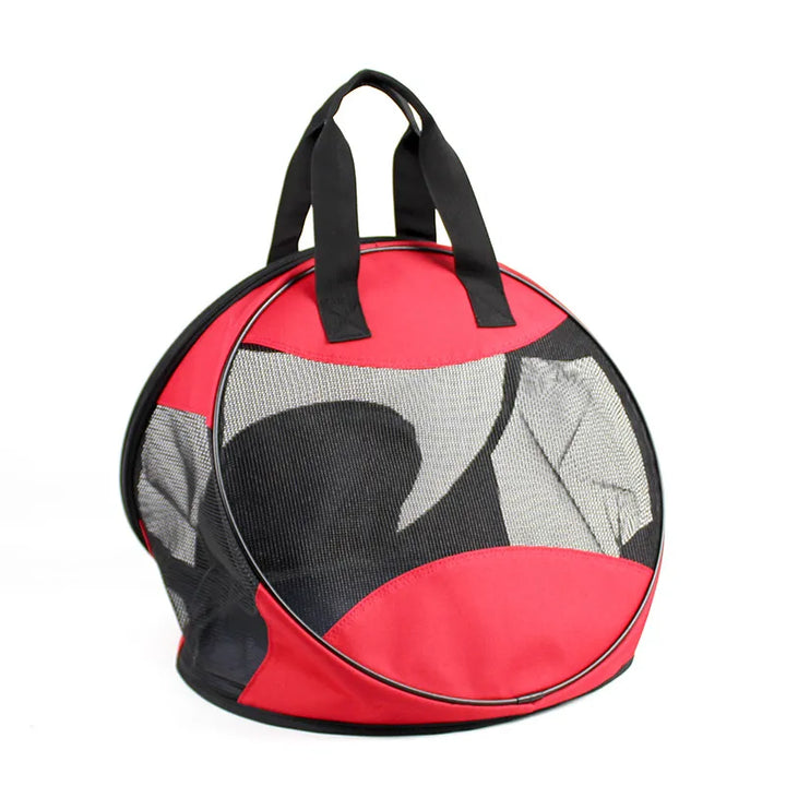 Cat carrier for car, breathable & comfortable, easy storage, pet travel accessory.