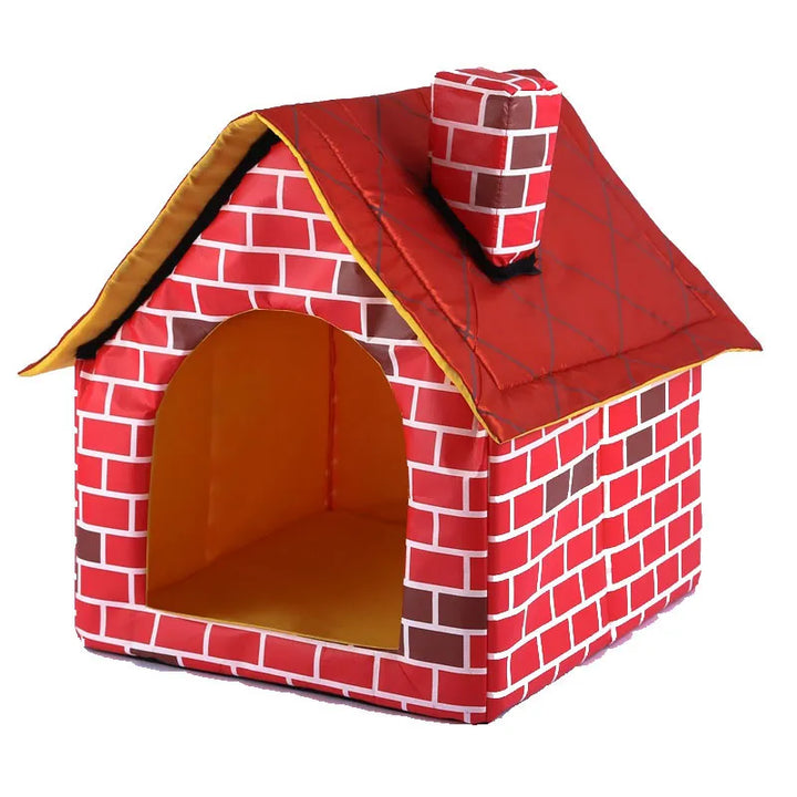 Pet furniture: foldable brick design dog house, ideal for comfort