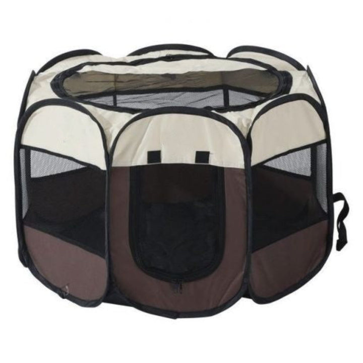 Unisex portable pet tent, blue, for travel, features a comfortable cat or dog bed