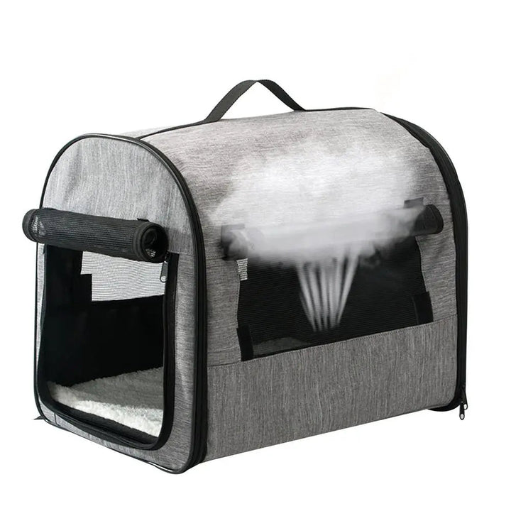 Pet travel carrier for car, foldable & portable, ensuring pet comfort on the go.