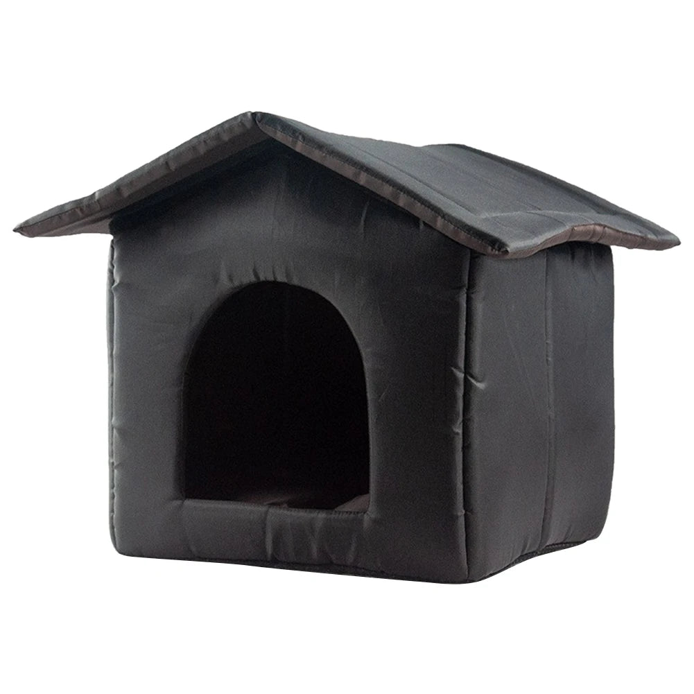 Foldable waterproof outdoor dog bed with spacious cave design for pet comfort & shelter