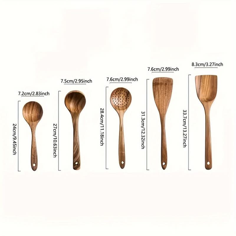 Natural teak wood utensils, a durable and sustainable choice for all your home cooking & kitchenware needs.