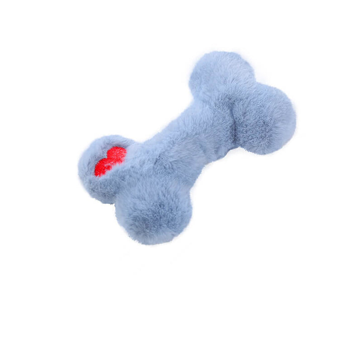 Funny Bone squeaky dog toy, soft plush chew for small to medium dogs, enriching pet supplies