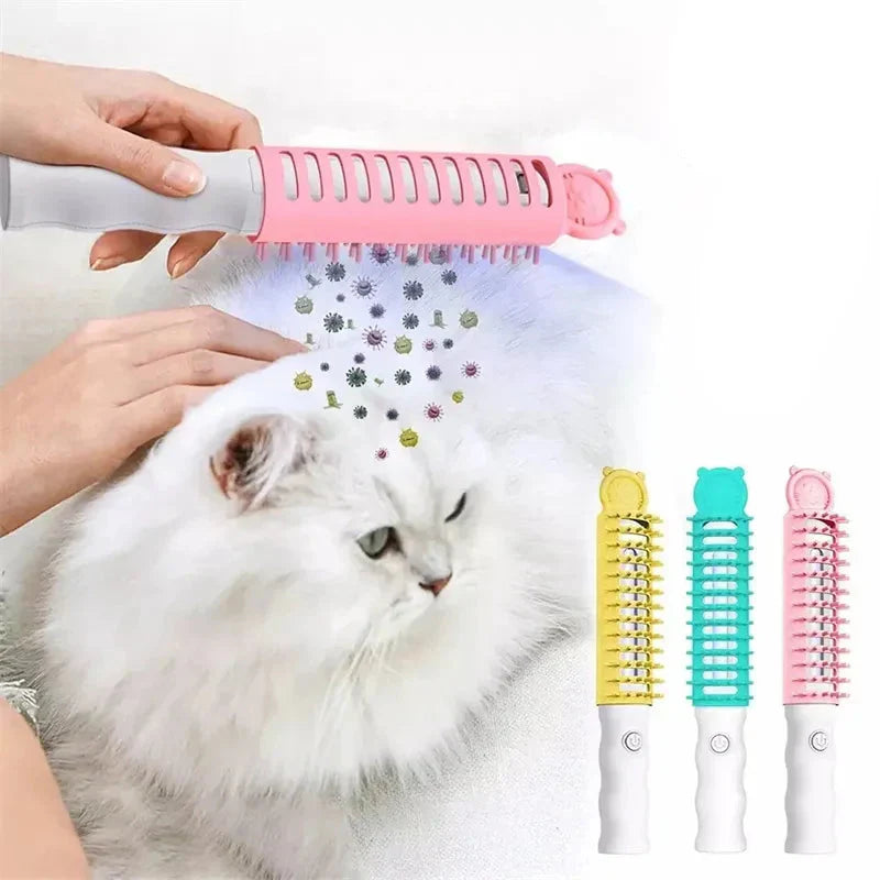 Gentle Heat Pet Grooming Brush for dogs & cats, an electric heated brush for comfortable fur care.