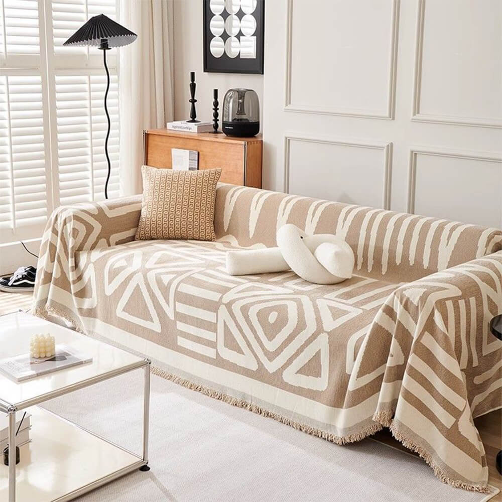 Modern geometric large couch protector, removable cotton for easy cleaning