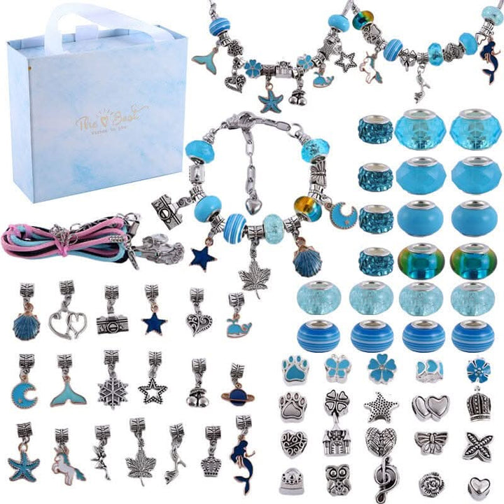 Sparkling charm bracelet kit, perfect for girls' creative jewelry making & art projects.