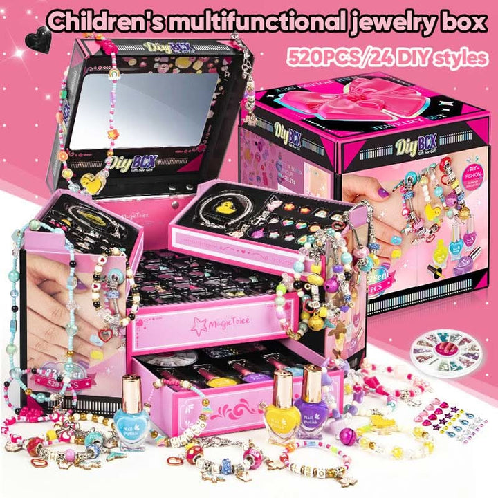Bracelet craft kit for girls, featuring many sparkling charms to design unique handmade jewelry.