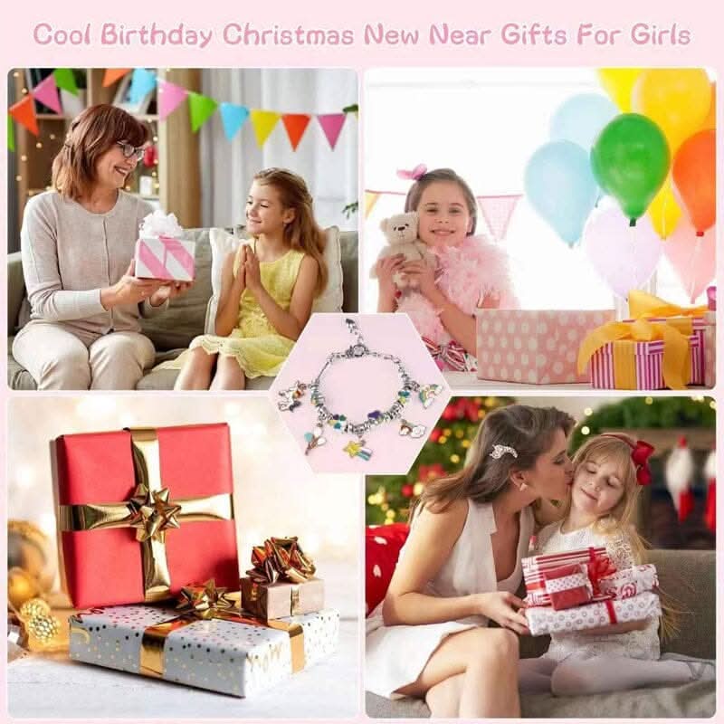 Handmade jewelry kit for girls, create sparkling charm bracelets with this creative craft set.