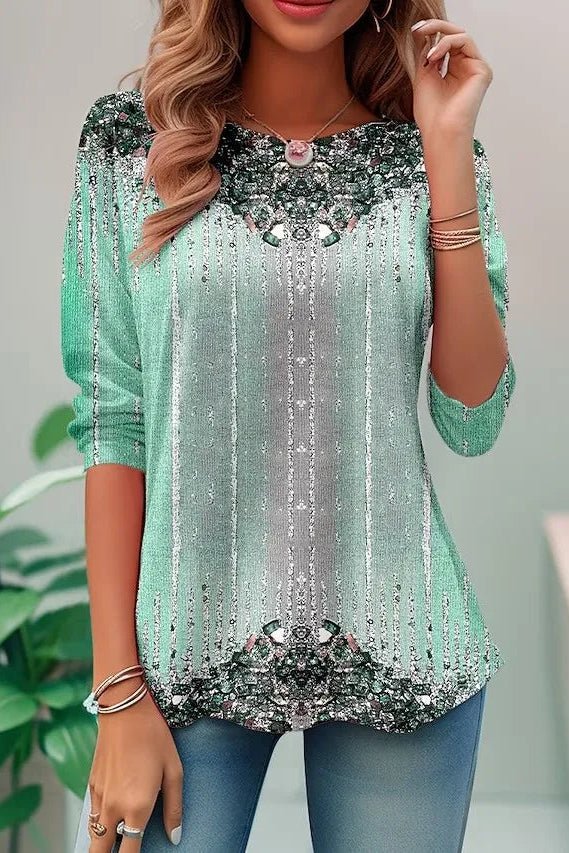 Glamorous women's loose fit sequin top for parties. Comfortable three-quarter sleeve Amelia design.