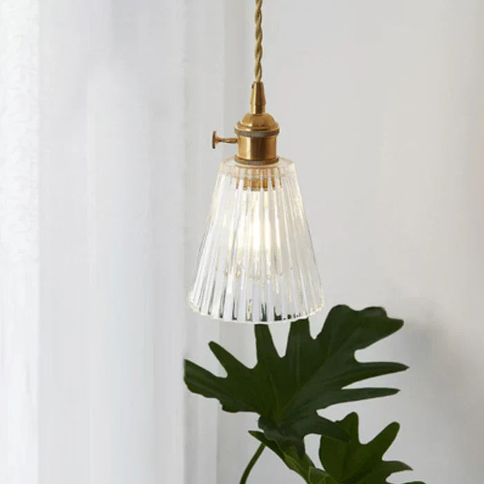 Stylish glass lamp, an eye-catching modern light for dining rooms and kitchens.