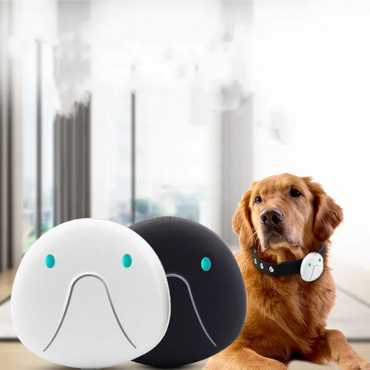 GPS dog tracker collar for pet safety, black, adjustable, with charging cable