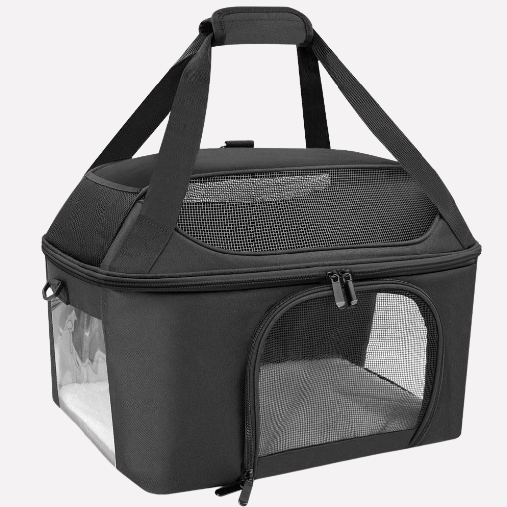Unisex pet travel backpack in gray, designed for outdoor adventures with small pets