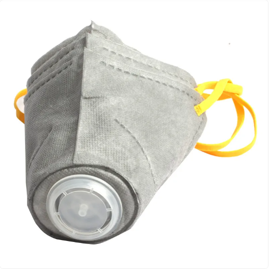 Gray protective dog mask for pet care, featuring breathable fabric and robust air circulation