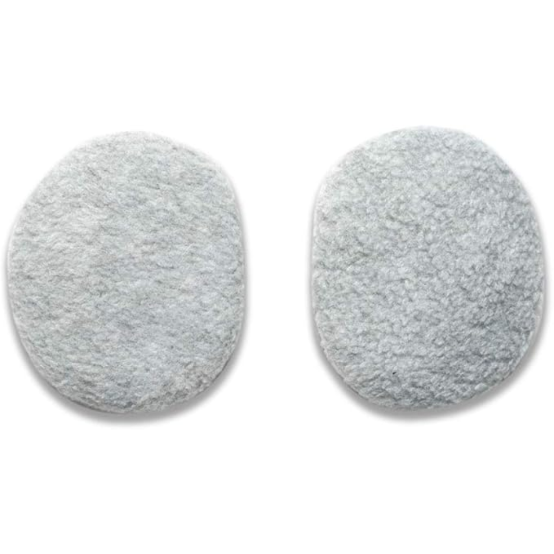 Sleek gray bandless ear covers, essential outdoor gear for various winter activities.