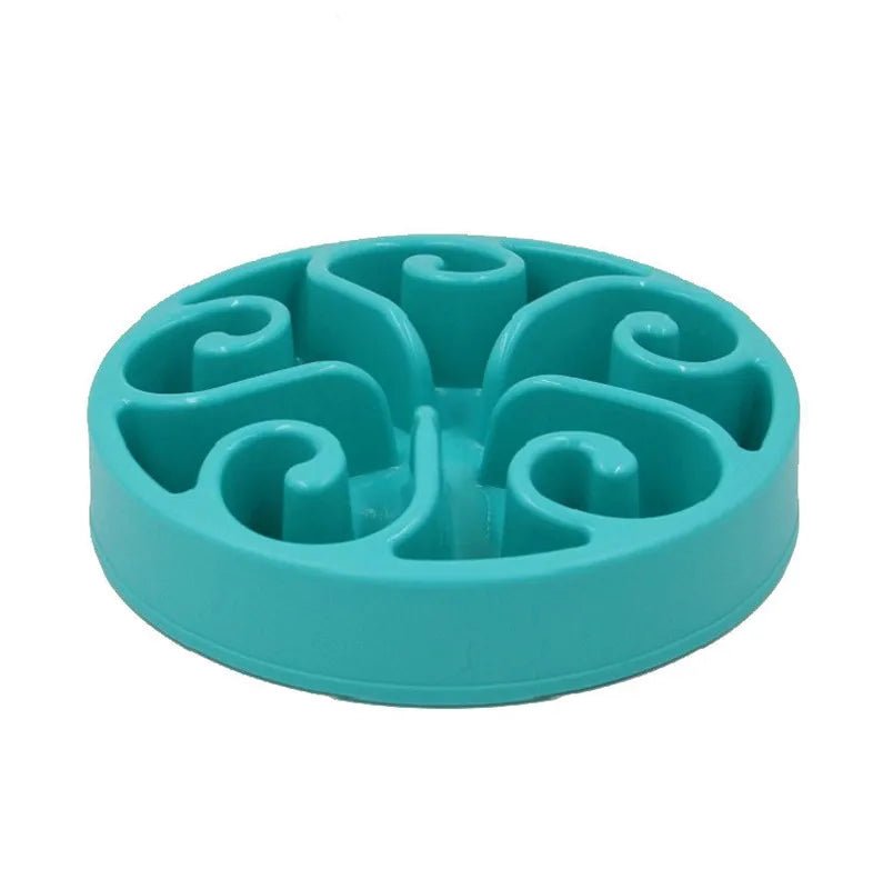 Green anti-gobble slow feeder dog bowl for improved pet digestion and reduced choking.