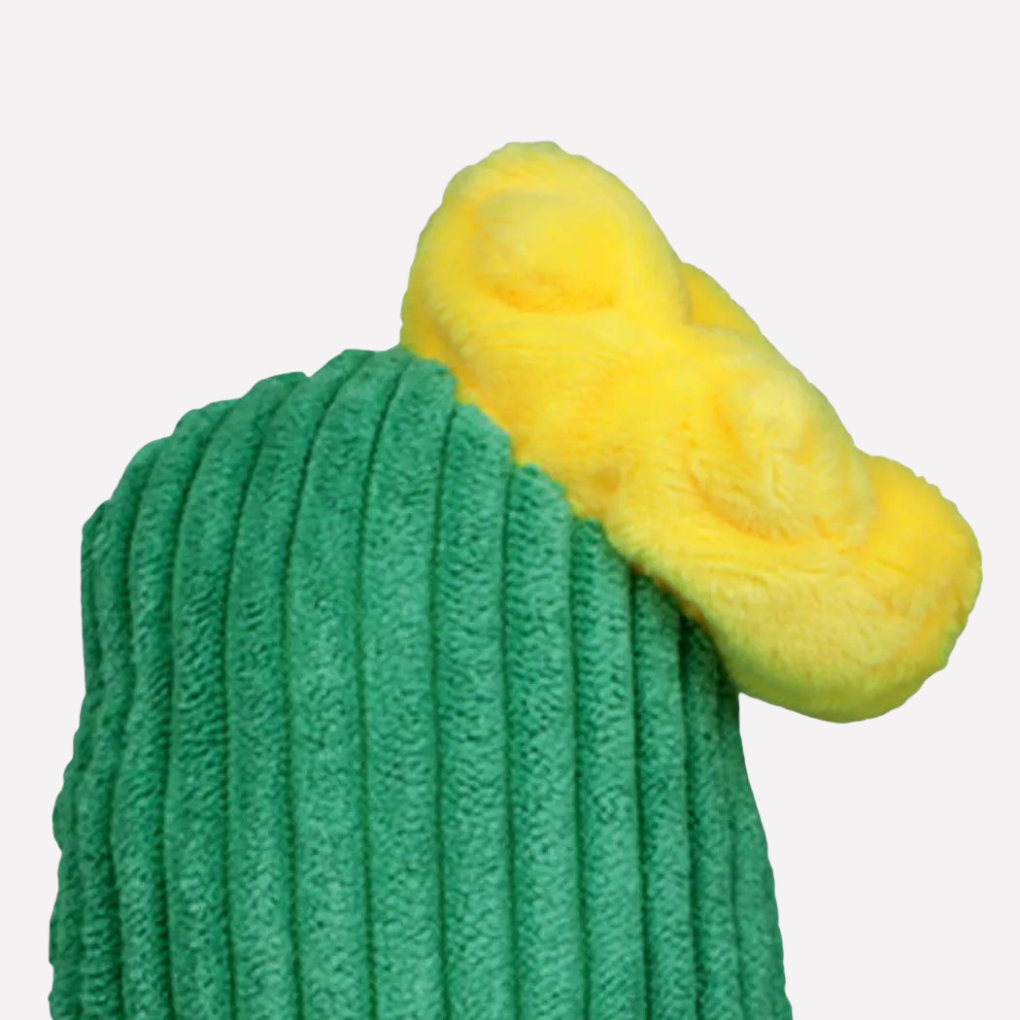 Soft green cactus dog toy with squeaker for puppies and small dogs, pet supplies