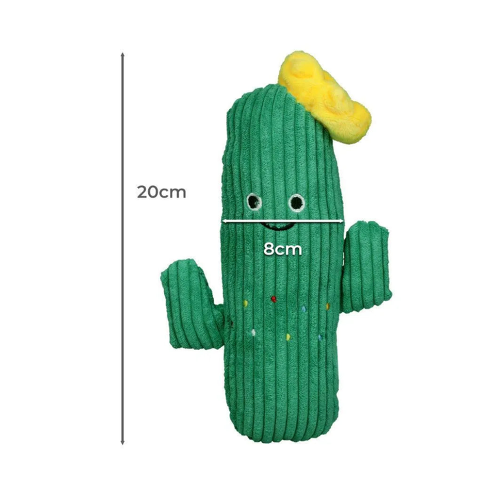New4 green cactus dog toy with squeaker, a fun and engaging chew toy for dogs