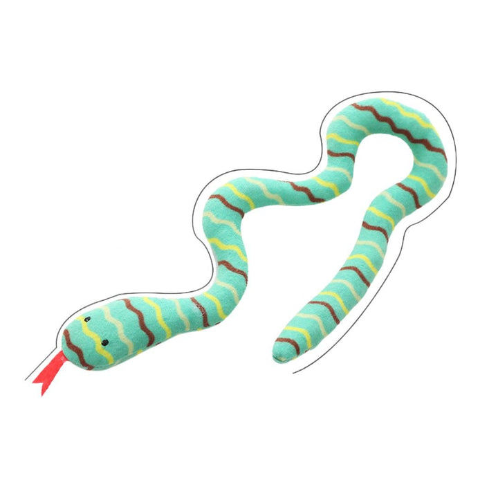 Snake-shaped cat toy infused with potent catnip, encouraging natural predatory behaviors in cats.