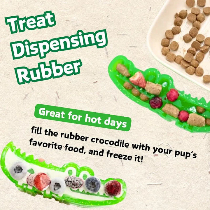Interactive pet supplies: crocodile slow feeder chew toy for dogs, durable TPR