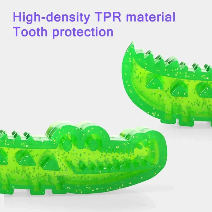 Durable TPR dog toy: crocodile slow feeder, encourages healthy eating habits