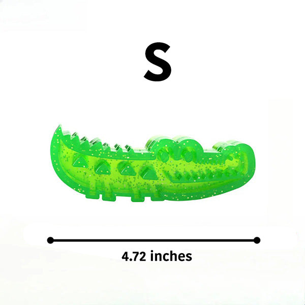 Pet supplies: green crocodile chew toy, acts as a slow feeder for dogs