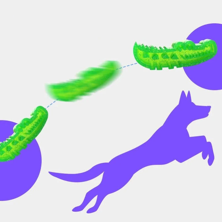 Eco-friendly dog chew toy, crocodile slow feeder for enrichment and healthy eating.