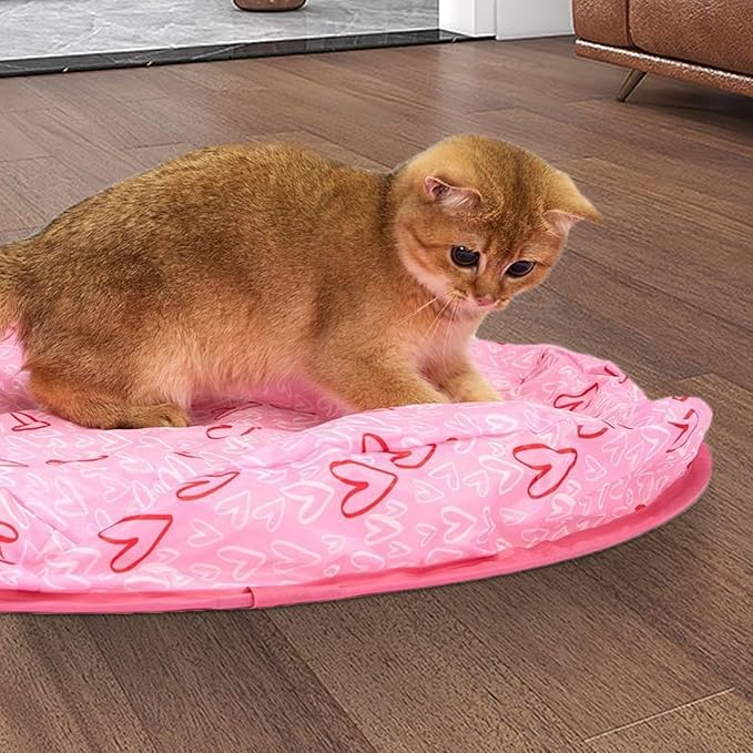 Green interactive cat hide and seek toy for mental stimulation and feline enrichment