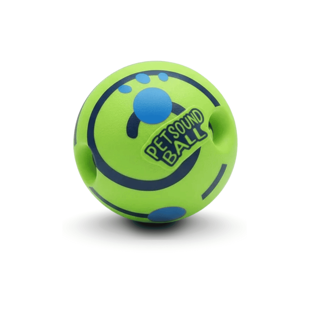 Green interactive dog toy ball, durable for indoor & outdoor pet play, fetch