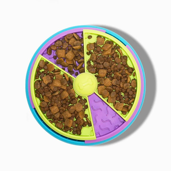 Engaging red slow feeder bowl, a feeding solution for dogs, supports pet health and prevents gulping