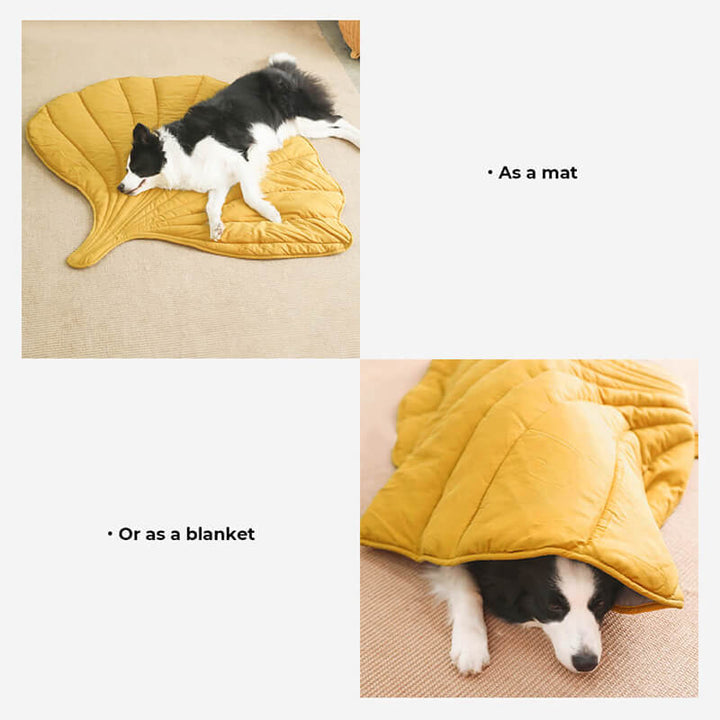Soft, machine washable leaf shape pet mat & blanket for comfortable sleeping pets.