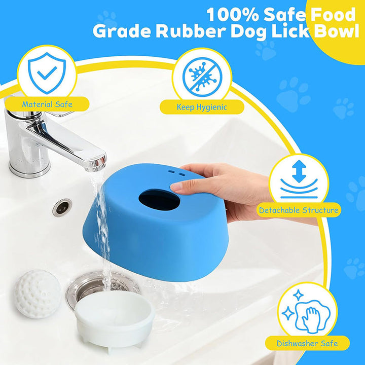 Anti-slip base of a green pet slow feeder lick bowl designed for dog stability