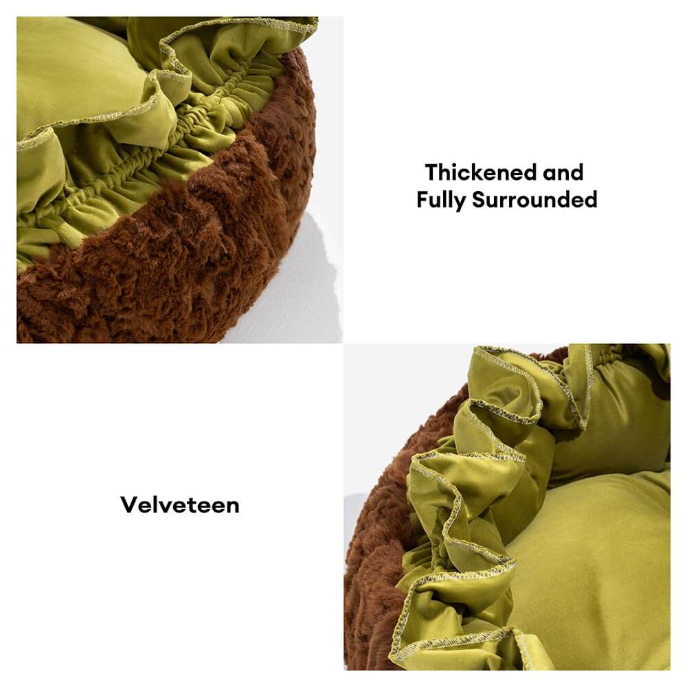 Pet comfort in blue: adjustable plush dog bed, a soothing and calming nest.