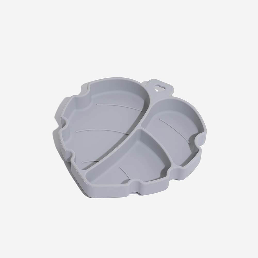 Unisex pet bowl, silicone, leaf design, suction cup, perfect for water or food
