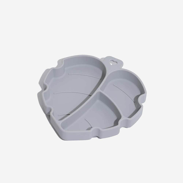 Unisex pet bowl, silicone, leaf design, suction cup, perfect for water or food