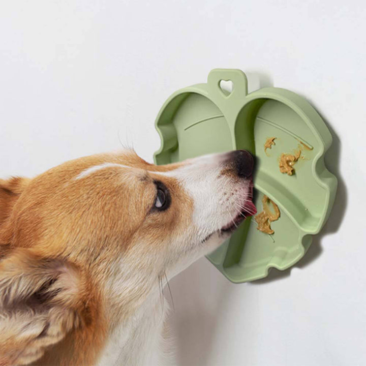 Eco-friendly pet bowl with unique leaf design and strong suction cup for cats